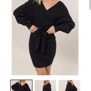 HYFVE Black Knit Mini Dress